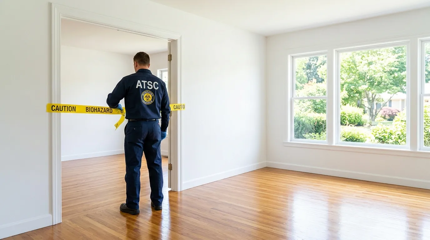 Certified biohazard cleanup crew performing Decomposition Cleanup in Mantua